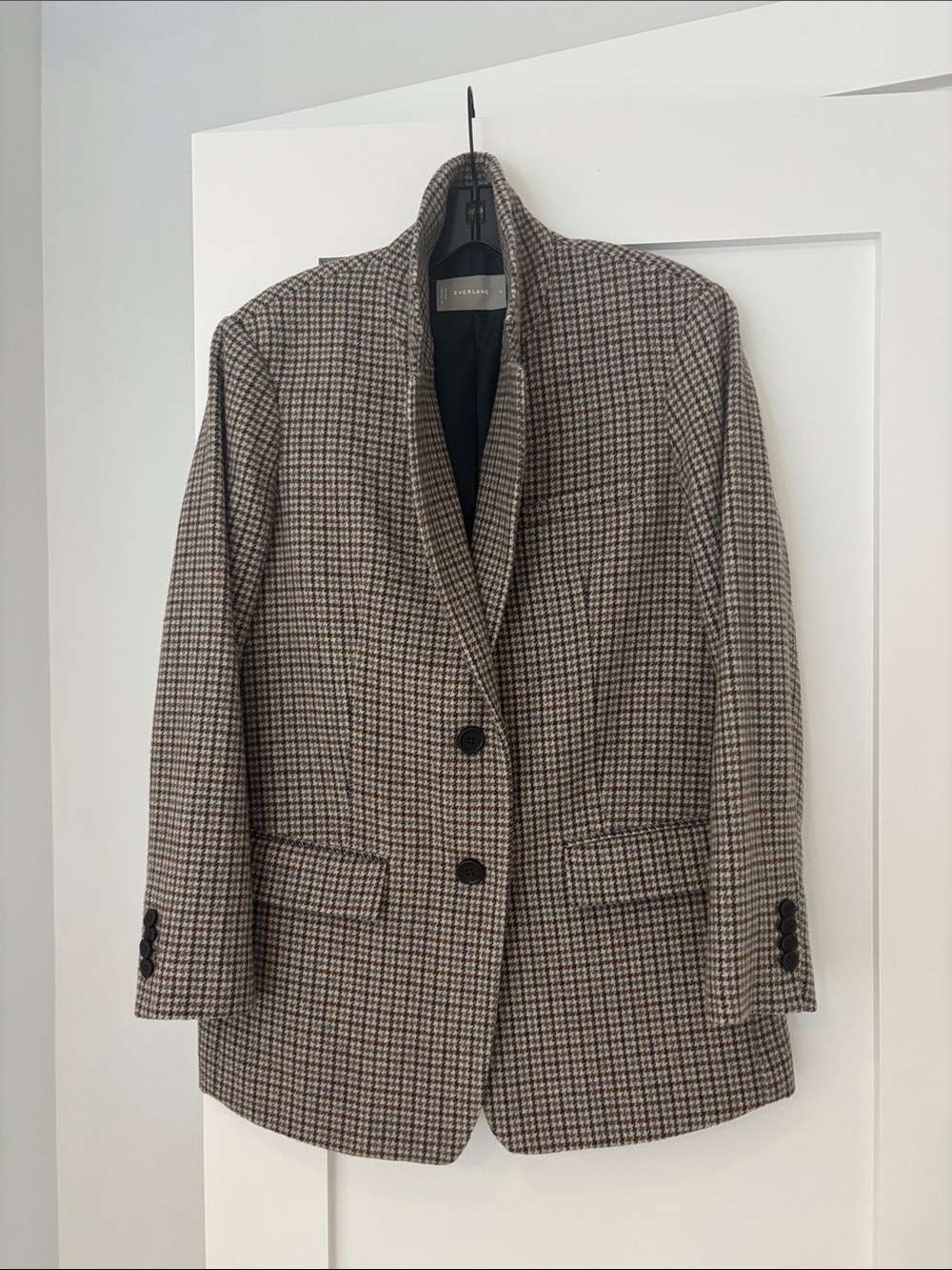 Everlane Brown Houndstooth Blazer Jacket